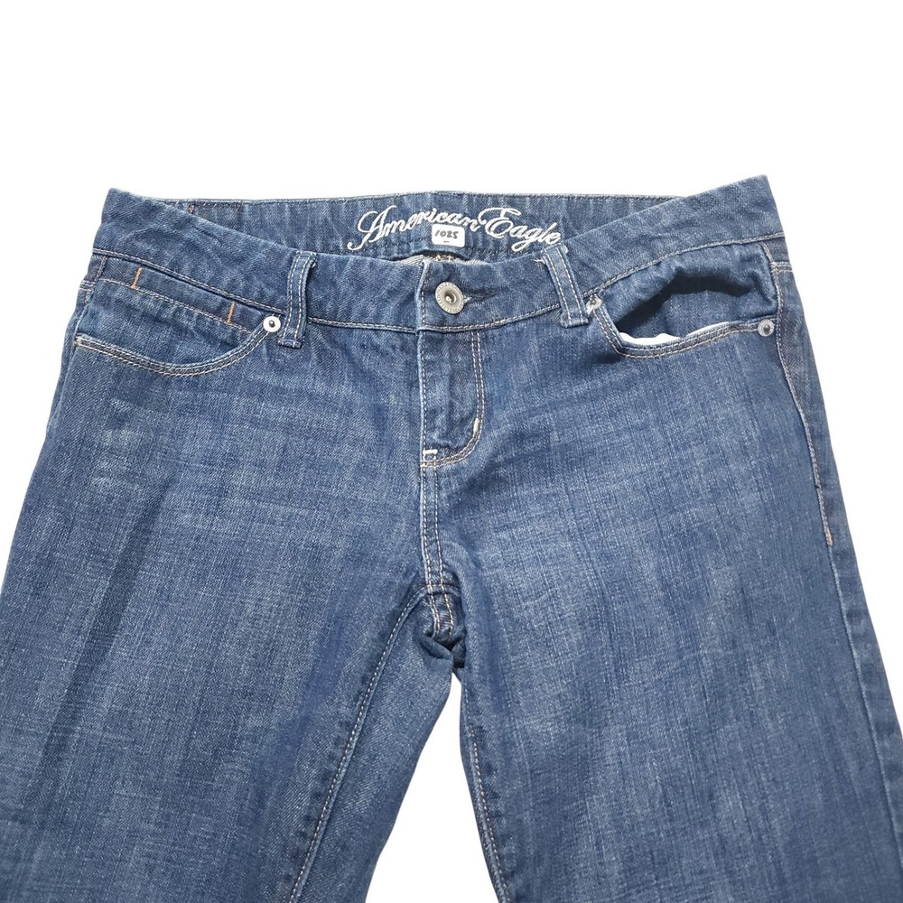 American Eagle Real Flare Jeans Womens 4 Short Low Rise‎ Y2K Denim 30x29.5